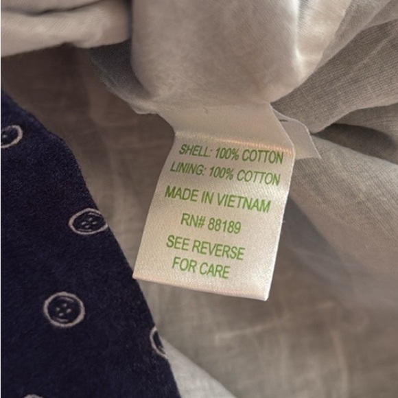 Lily Pulitzer Navy Blue and White Davie Button Print Shirt Dress. Size 6. - Picture 10 of 11